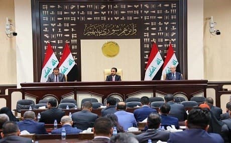 Iraqi Speaker of Parliament Mohammed al-Halbousi presides over a session in Baghdad. Photo: Iraqi parliament/File