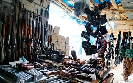 Weapons for sale at the Erbil gun market. File photo: Farzin Hassan/Rudaw
