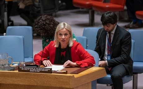 Head of the UN mission to Iraq Jeanine Hennis-Plasschaert briefs the Security Council in New York on February 13, 2019. Photo: UN