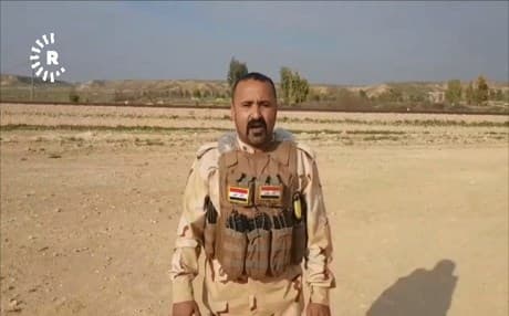 Iraqi Army Col. Mohammed al-Dulaimi announces they have received 150 Iraqis suspected of being ISIS members from the Syrian Democratic Forces in Anbar province, Iraq, on February 21, 2019. Screenshot: Video submitted to Rudaw