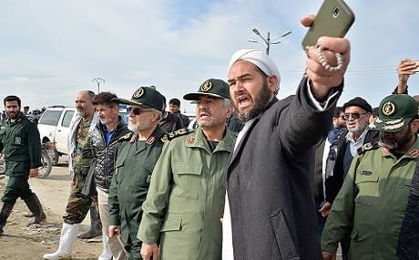 IRGC commander Aziz Jafari (C) visits Golestan province, March 30, 2019. Photo: Ali Dehghan / FARS