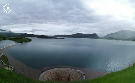 Dukan Lake has, for the first time since 1988, reached the dam’s bell mouth spillway. Photo: Hejar Jawhar/Rudaw 