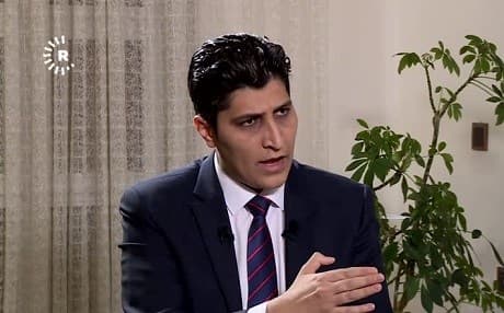 New Generation member of the Iraqi parliament Sarkawt Shamsulddin gestures during an interview with Rudaw’s Hiwa Jamal on April 24, 2019. Photo: Rudaw