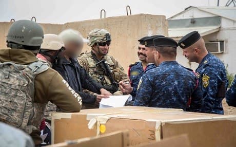 US soldiers provides various equipment to to the 1st Federal Police Brigade at the Besmaya Range Complex on March 24, 2019. File Photo: Spc. Brandon Best | US Army