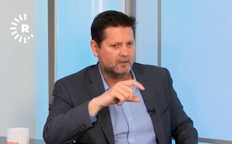 Michael Pregent, a Washington D.C.-based analyst for the Hudson Institute, speaks during Rudaw's The Washington Perspective segment on April 26, 2019. Photo: Rudaw video