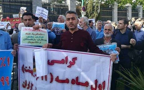 Police arrested at least 20 protesters at a rally for International Workers’ Day in Tehran on May 1, 2019. Photo: Iran Human Rights Monitor