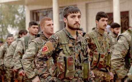 Syrian Democratic Forces (SDF) attend the funeral of a local official in Qamishli, northern Syria, December 31, 2018. File photo: AFP 