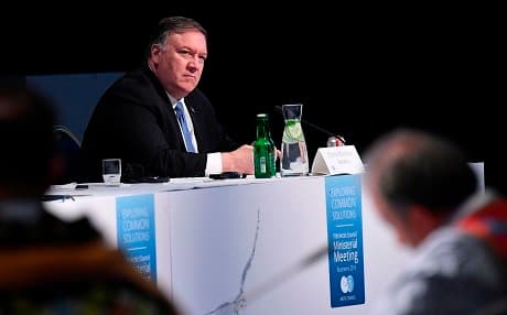 US Secretary of State Mike Pompeo takes part in the 11th Ministerial Meeting of the Arctic Council in Rovaniemi, Finland on May 7, 2019. Photo: Mandel Ngan/AFP/pool