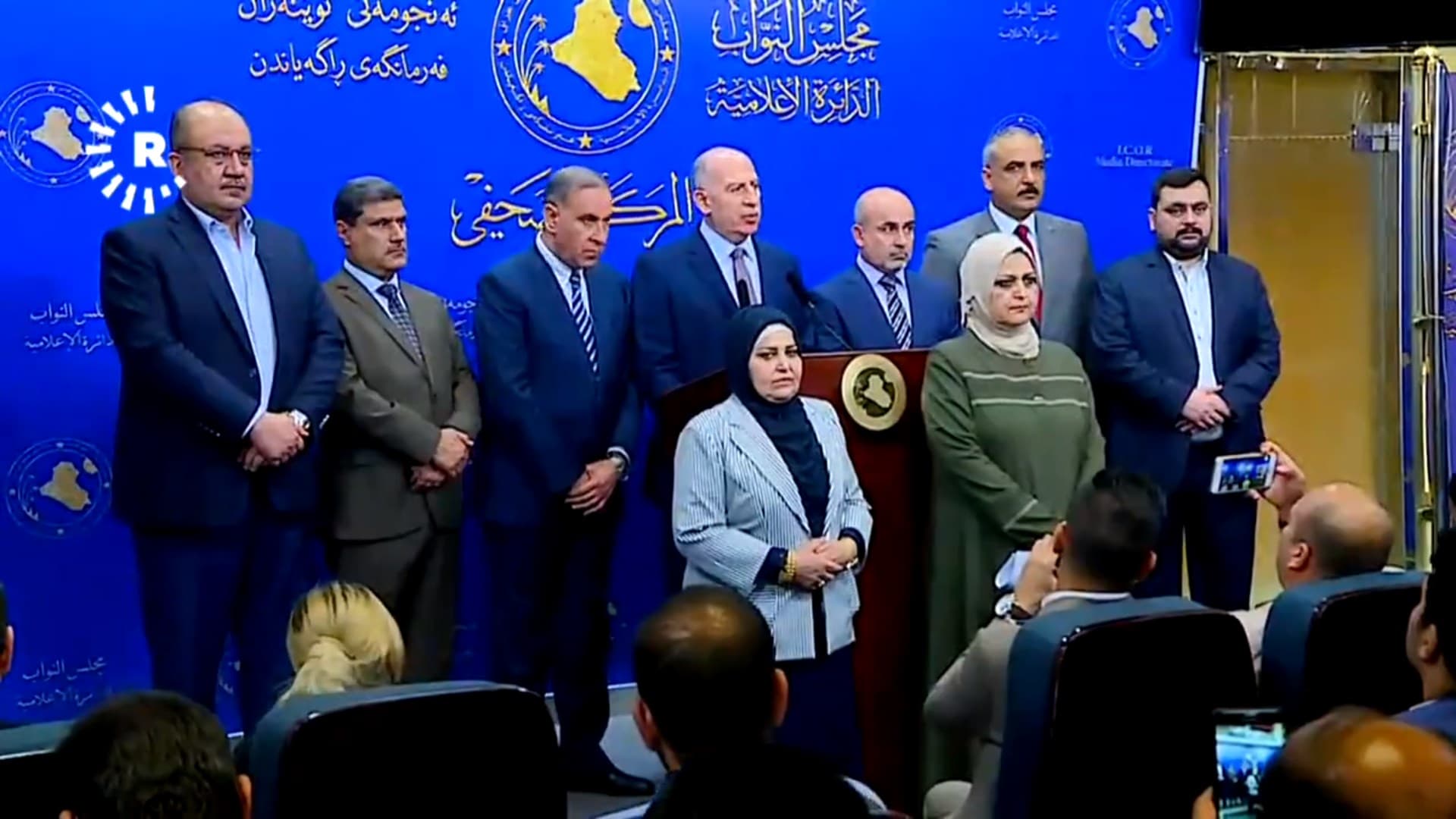A group of Nineveh MPs at a May 2nd press conference, calling for the dissolution of the provincial council 
