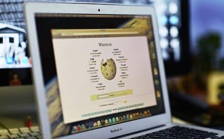 An undated image shows Wikipedia on a laptop. File photo: AP