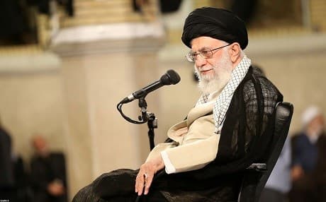 Iranian Supreme Leader Ayatollah Ali Khamenei speaks at an event in Tehran, Iran, for university academics and intellectuals on May 29, 2019. Photo: Khamenei office
