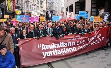 Lawyers march in Istanbul to mark the Day of the Endangered Lawyer, January 24, 2019. Photo: Istanbul Bar Association