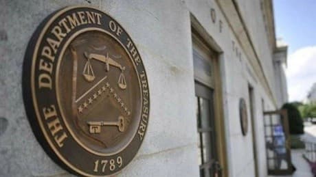 The Offices of the US Treasury Department in Washington, D.C. File photo: AP