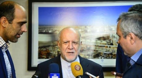 Bijan Zanganeh being interviewed after meeting with Russian energy minister Alexander Novak in Tehran on Monday 17 June. Photo: Reza Rostami / SHANA
