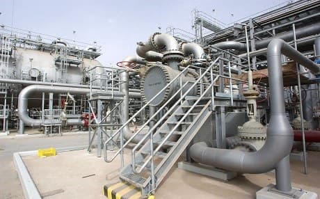 A general view of an oil plant in Haradh, about 170 miles southwest of the eastern Saudi oil city of Dhahran. File photo: Getty via AFP