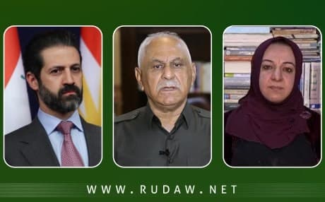 Qubad Talabani, Sheikh Jaafar Sheikh Mustafa, and Rewaz Fayeq were nominated by the Patriotic Union of Kurdistan for top posts in the next Kurdistan Regional Government (KRG) after a Leadership Council meeting in Sulaimani, Kurdistan Region, on July 6, 2019. Graphic: Mehmed Alsafar | Rudaw