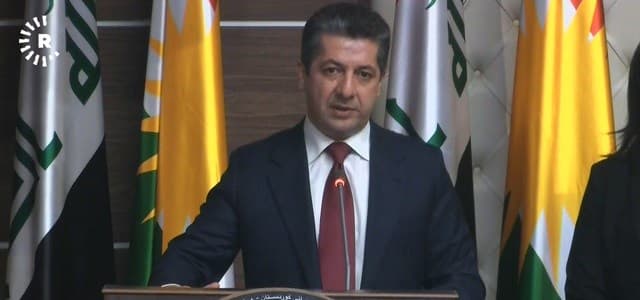 Masrour Barzani takes the oath as the new prime minister of the Kurdistan Regional Government at parliament in Erbil on July 10, 2019. Photo: Rudaw video