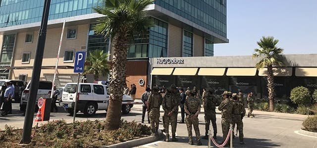 موقع الهجوم الذي وقع اليوم بأحد المطاعم في أربيل