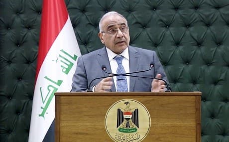 Iraqi Prime Minister Adil Abdul-Mahdi gives his weekly press conference in Baghdad, July 16, 2019. Photo: PMO / social media
