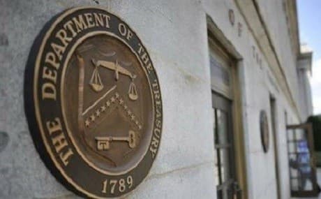 The Offices of the US Treasury Department in Washington, D.C. File photo: AP