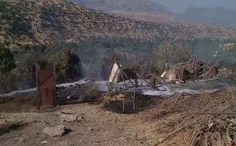 The site of a Turkish airstrike in Pirozana near Amedi on July 30, 2019. Photo: Rudaw