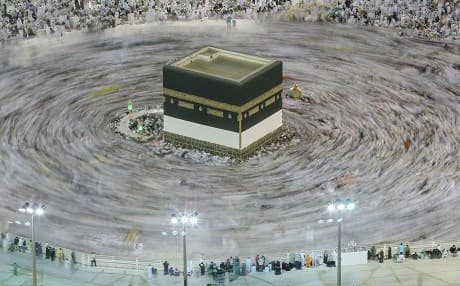 Muslim pilgrims circle around the Kaaba, the cubic building at the Grand Mosque, ahead of the annual Hajj pilgrimage, in the Muslim holy city of Mecca, Saudi Arabia on August 17, 2018. File photo: Dar Yasin | AP