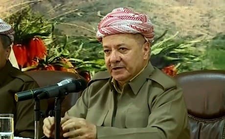 Former president of the Kurdistan Region Masoud Barzani speaks in Choman, August 12, 2019. Photo: Rudaw TV 