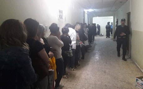 Police raid a suspected illegal massage parlor in Erbil. Photo: Erbil Police Directorate