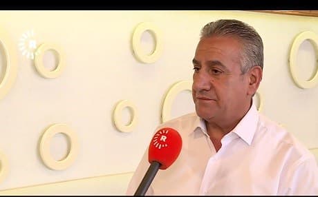 Ali Nassir Binyan, aide to the Iraqi national security adviser given an interview to Rudaw TV on August 26, 2019 in Erbil. Photo: Rudaw TV 
