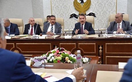 Iraq’s recently appointed Minister of the Interior Yassin al-Yasseri speaks to his KRG counterparts in Erbil, August 29, 2019. Photo: Iraqi Ministry of Interior / social media