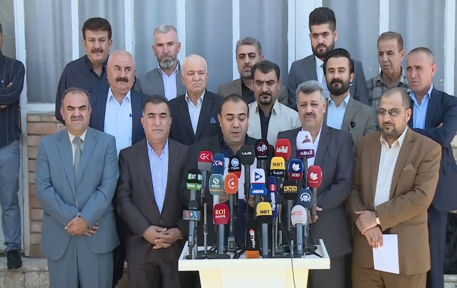 Representatives from Kurdish political parties at a press conference in Kirkuk on September 9, 2019. Photo: Rudaw TV