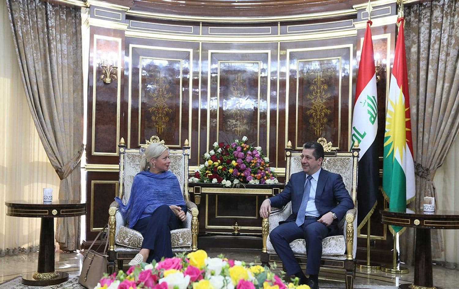 Kurdistan Region Prime Minister Masrour Barzani receiving Special Representative of the United Nations Secretary-General for Iraq Jeanine Hennis-Plasschaert on September 9, 2019.Photo: UNAMI PIO / Salar Brifkani