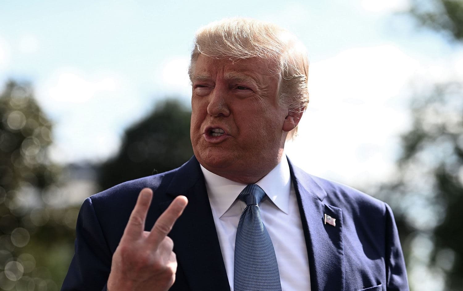 US President Donald Trump speaks to the press as he departs the White House in Washington, DC, October 4, 2019. File photo: Andrew Caballero-Reynolds / AFP 