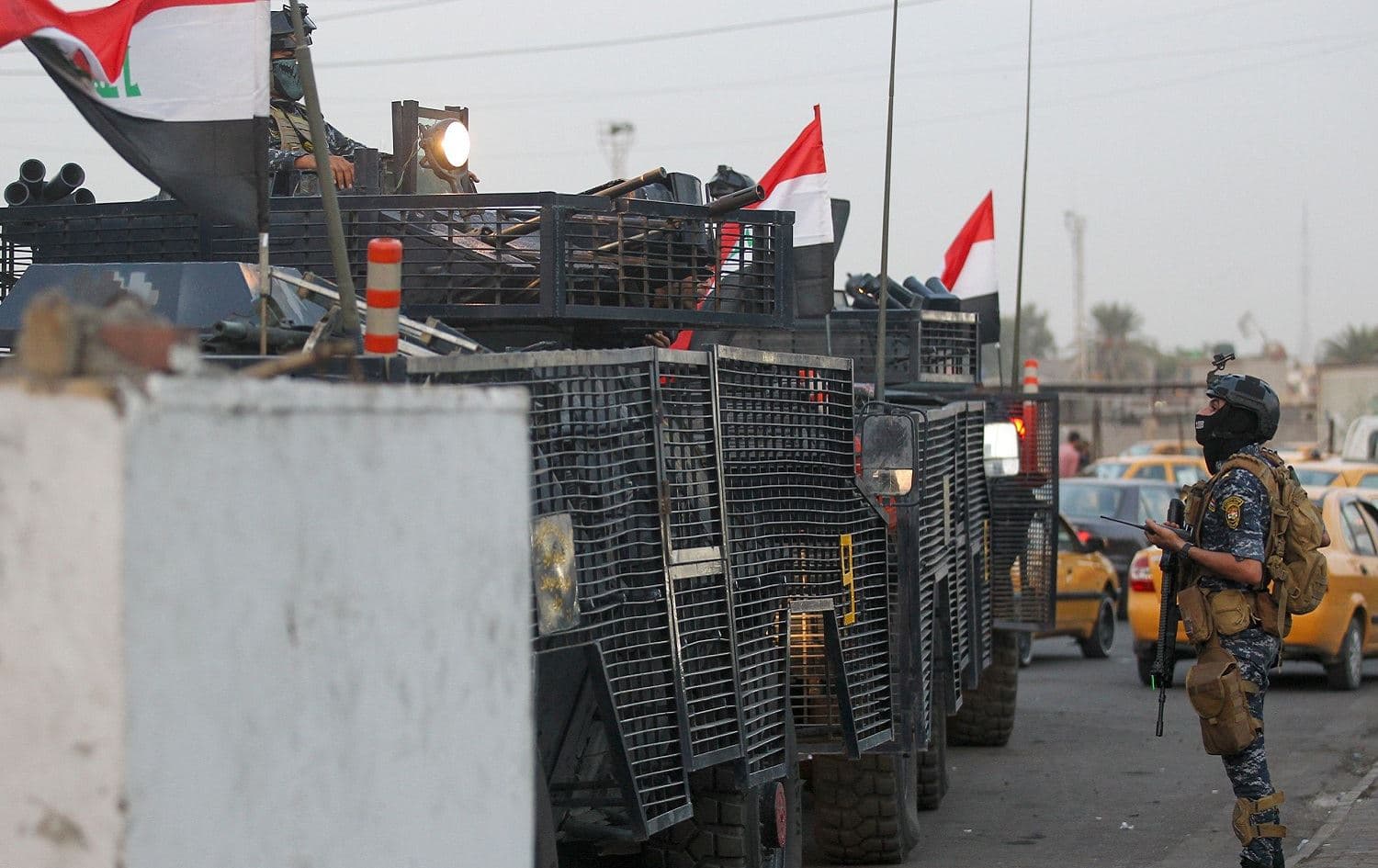 Iraqi police deployed in Baghdad's predominantly Shiite Sadr City, on October 7. Photo: Ahmad al-Rubaye / AFP 