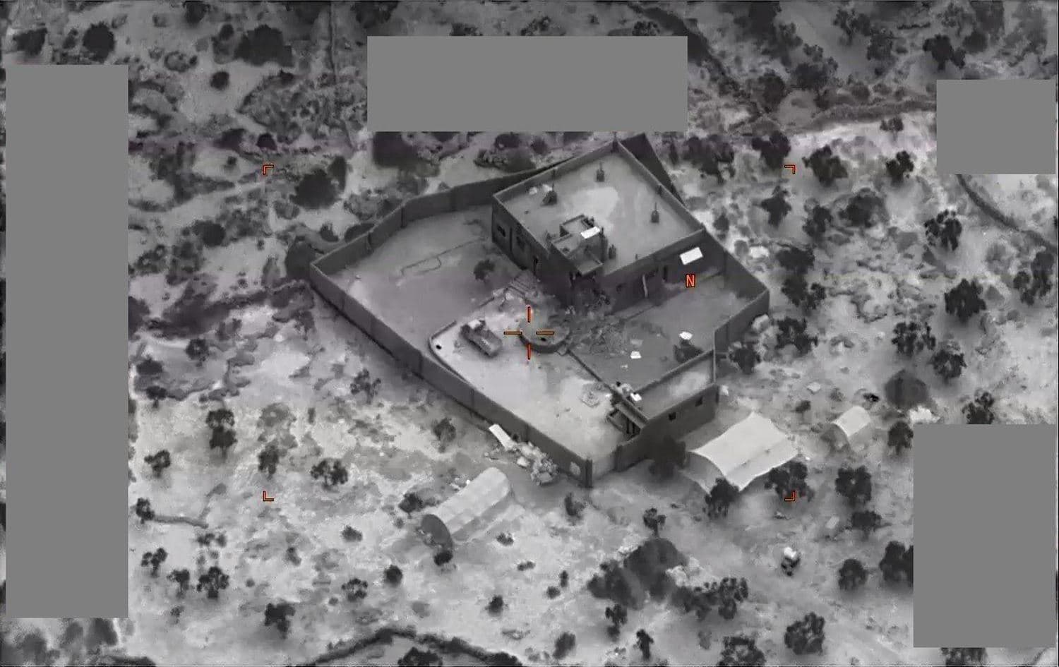 Image of the site in the Idlib countryside where a US raid was conducted on October 27, 2019, killing then ISIS leader Abu Bakr al-Baghdadi. Photo: CENTCOM social media 