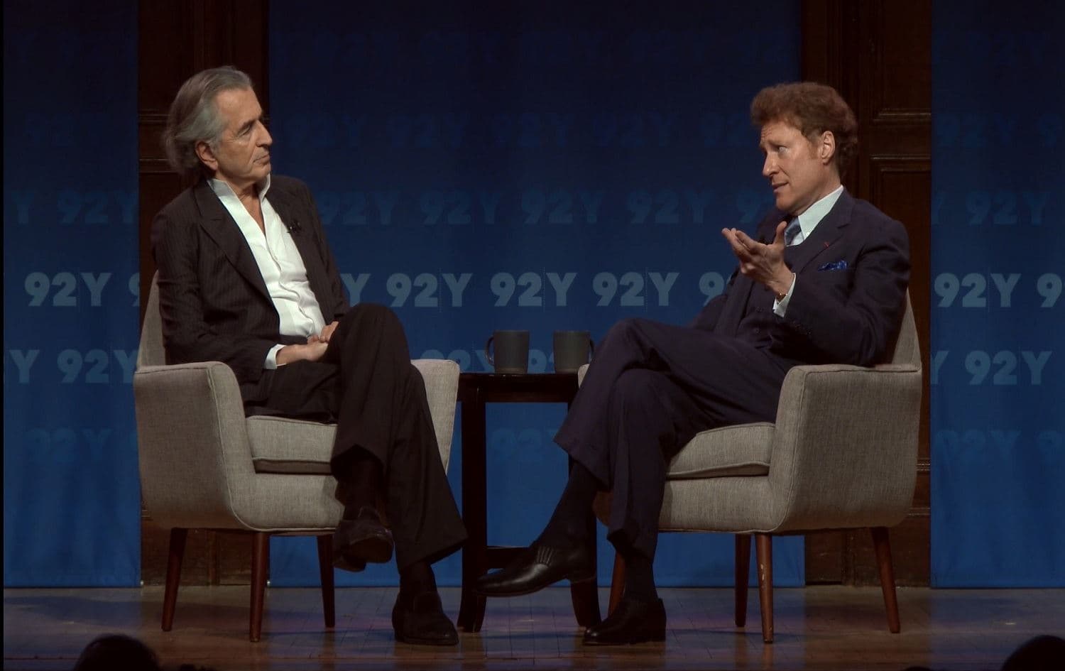 French intellectual Bernard-Henri Levy in a conversation with Thomas Kaplan on November 4, 2019. Photo: Rudaw