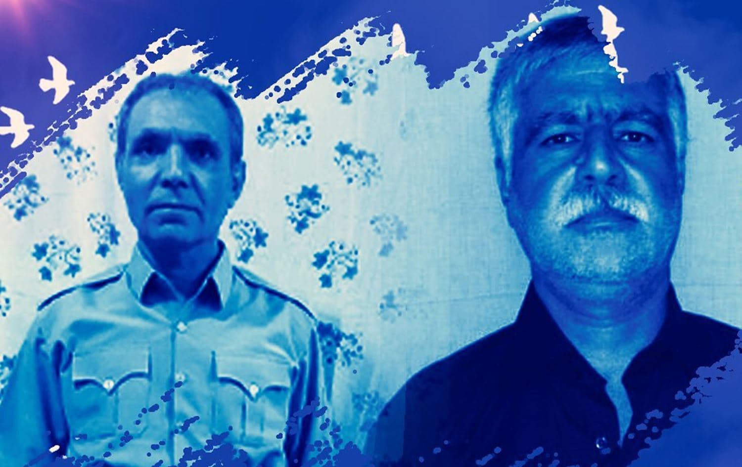Osman Mostafapour (L) and Mohammed Nazari served almost three decades in prison in Iran for allegedly supporting the Democratic Party of Iranian Kurdistan (PDKI). Composite photo: Hengaw