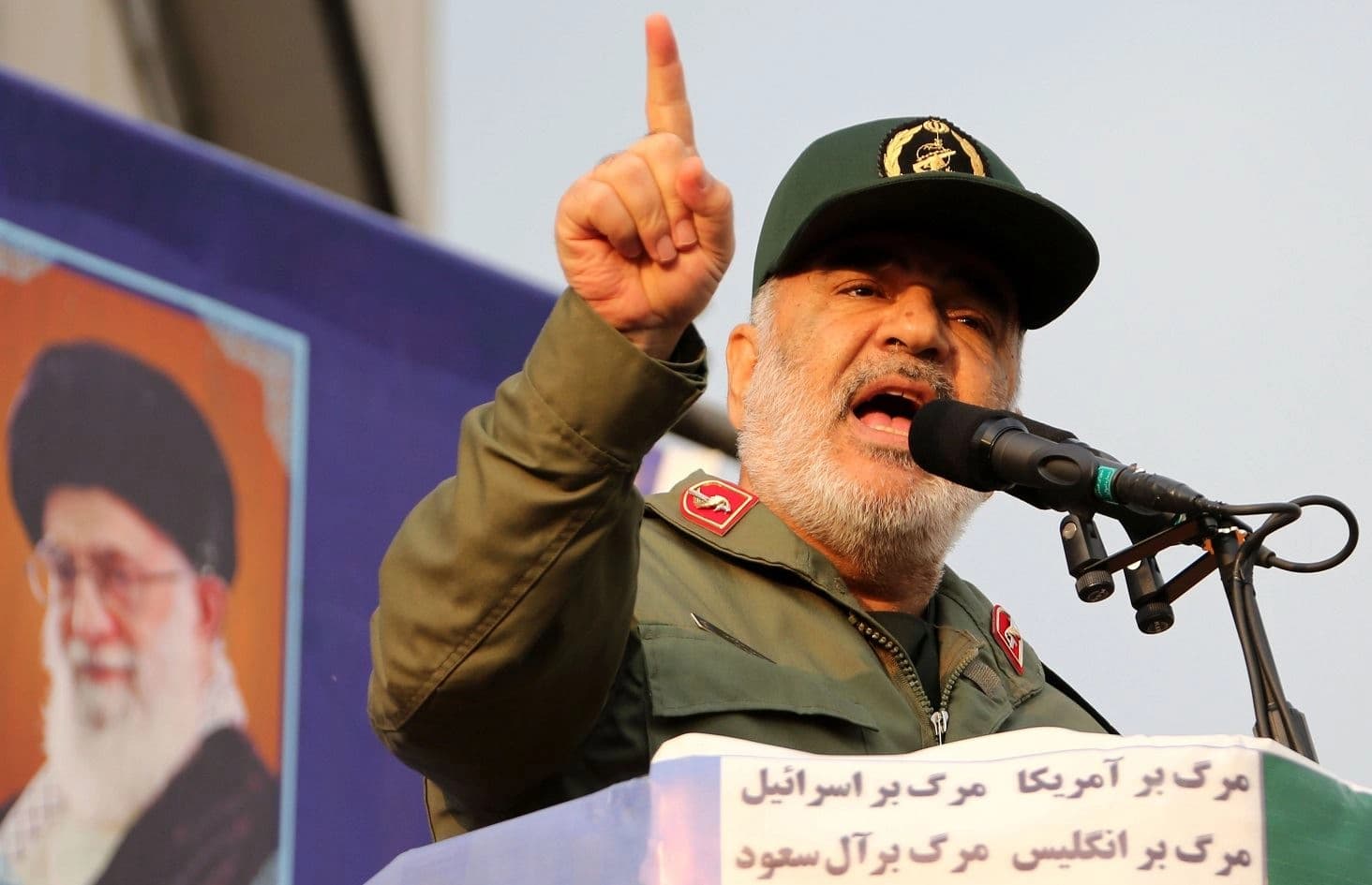  Islamic Revolutionary Guard Corps commander Major General Hossein Salami speaks during a pro-government rally in the capital Tehran's central Enghelab Square on November 25, 2019. Photo: AFP / Atta Kenare