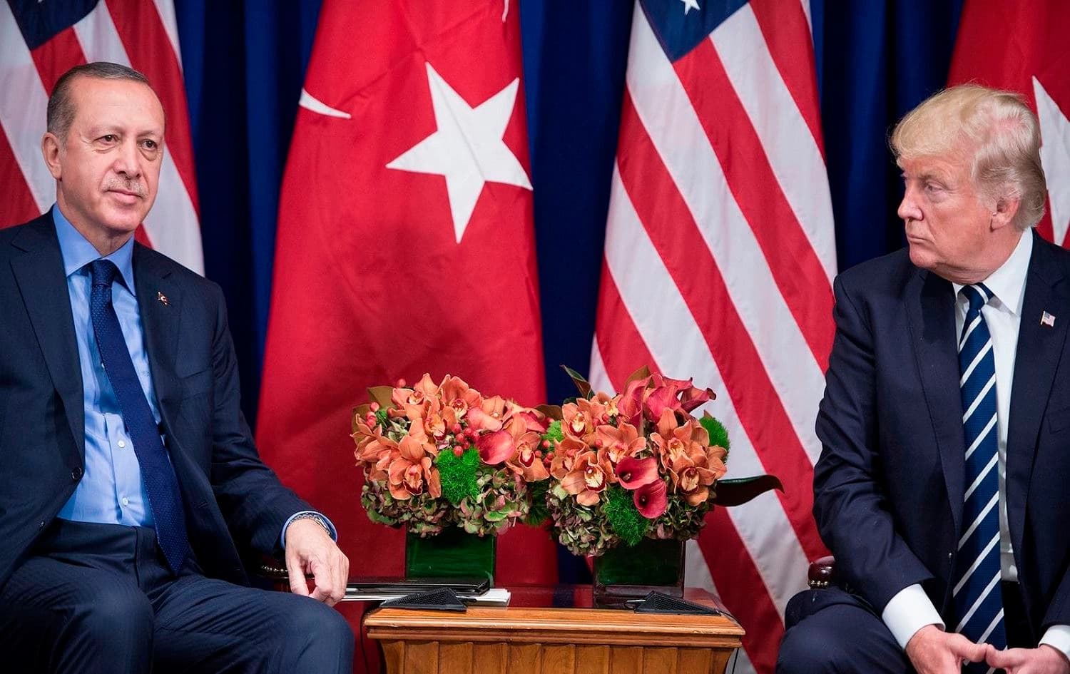 Turkish President Recep Tayyip Erdogan and US President Donald Trump as seen in 2017. Photo: Brendan Smialowski/AFP