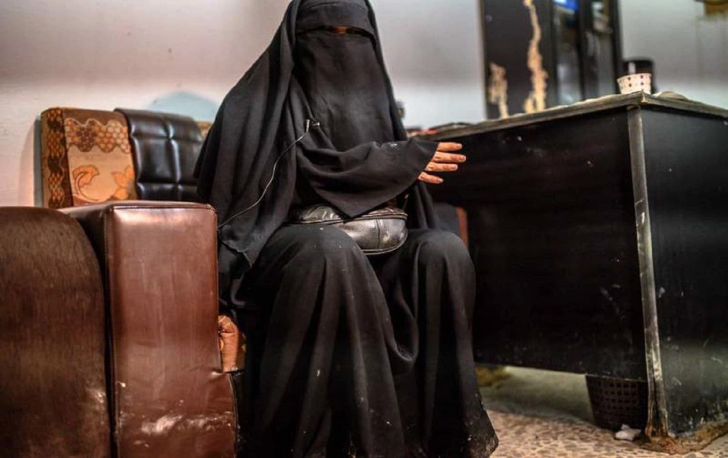   A French woman detained by Kurdish forces over links to ISIS in northeast Syria in February 2019. Photo: Bulent Kilic/AFP 