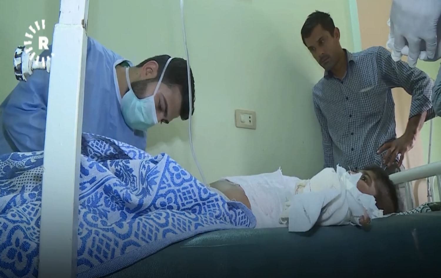 Mohammed Hamid, 13, at a hospital in Qamishli in October. Photo: Rudaw 