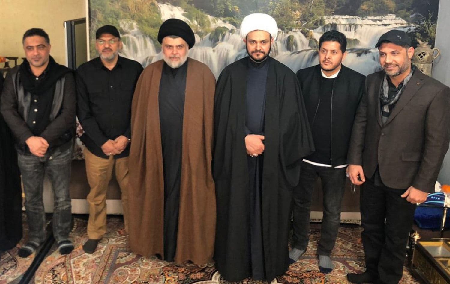 Iraqi cleric Muqtada al-Sadr receives leaders from the Popular Mobilization Forces (PMF) in the Iranian city of Qom on January 13, 2020. Photo via al-Nujaba TV on Twitter