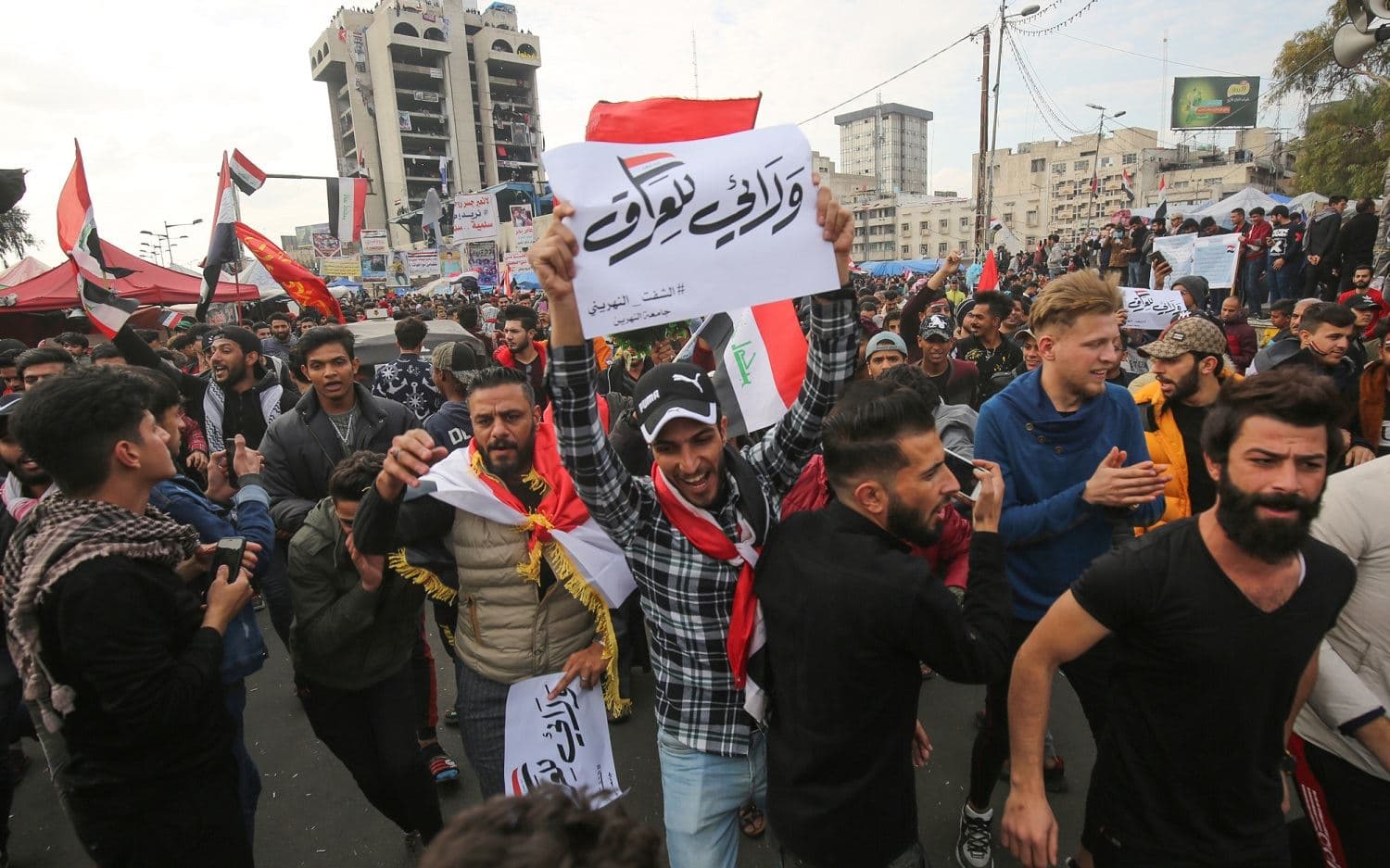 Iraqis protest in Baghdad on January 11, 2020. Photo: AFP