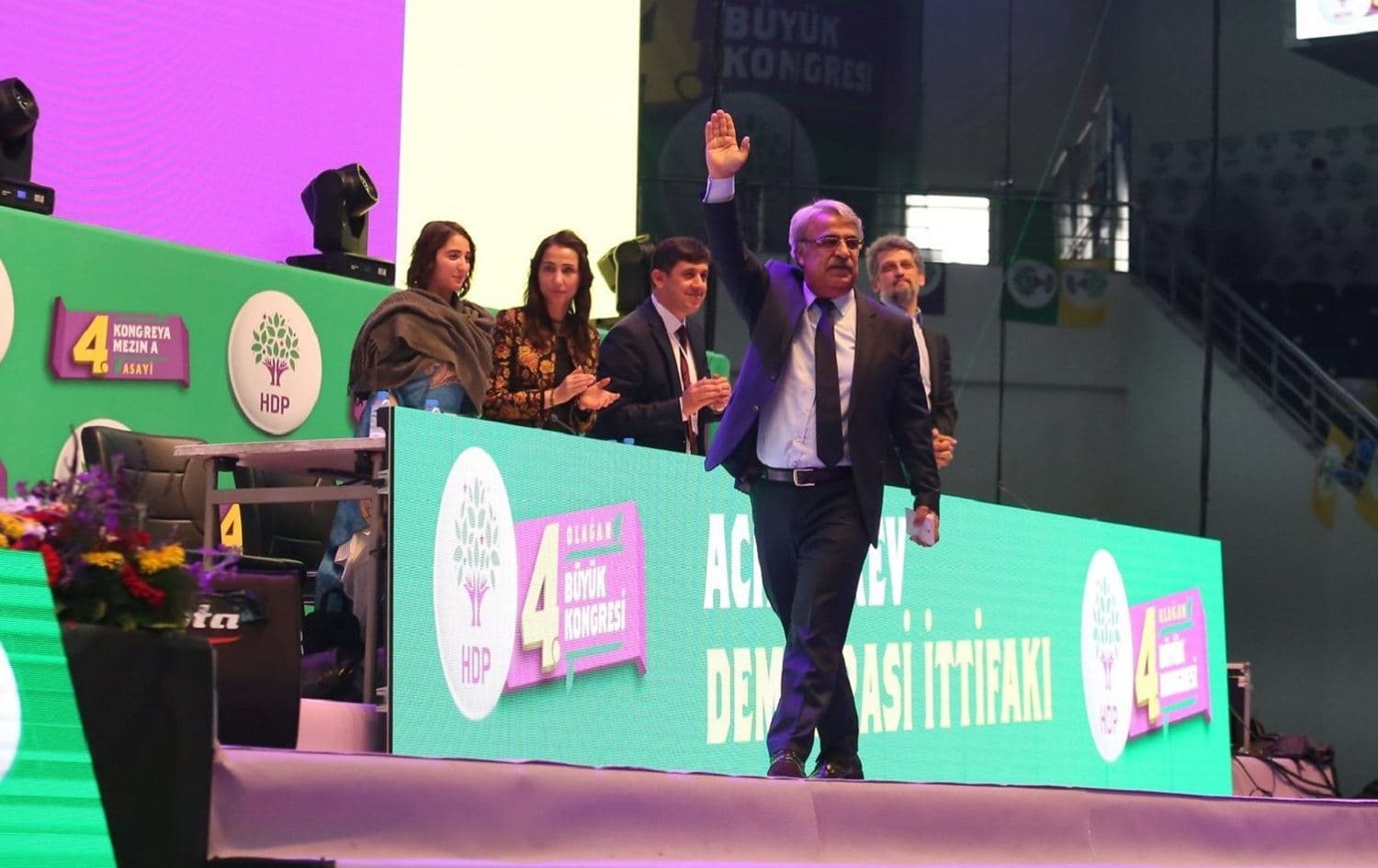 Medhat Sancar (center) is elected co-chair of Turkey's pro-Kurdish People’s Democratic Party (HDP) at its fourth congress in Ankara, February 23, 2020. Photo: Sawkat Harki / Rudaw