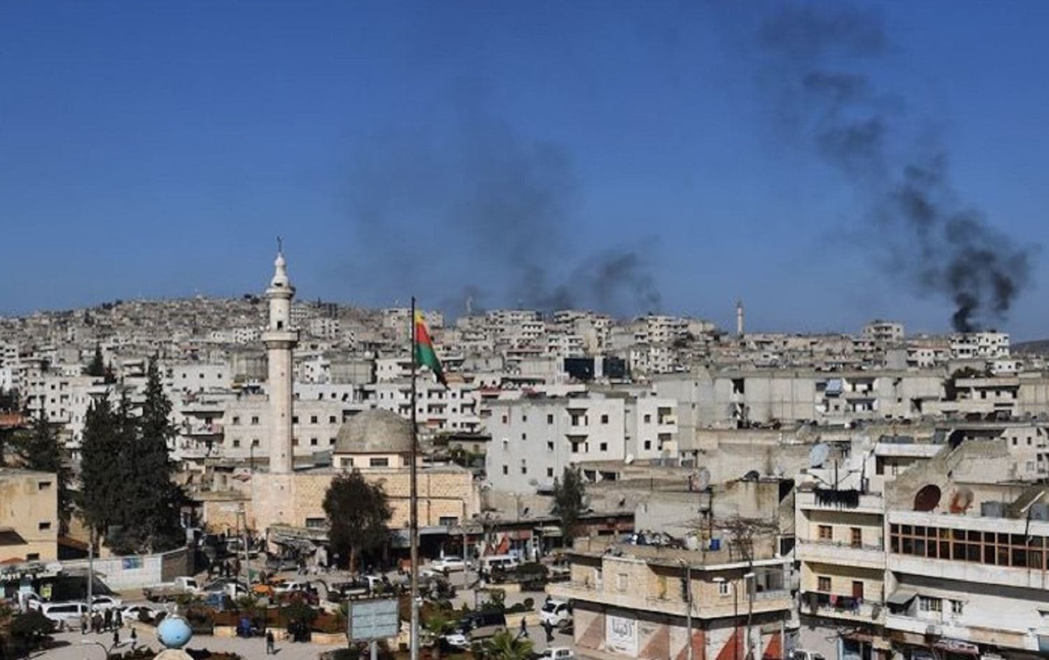 Smoke rises from the town of Afrin, northwest Syria. File photo: AFP