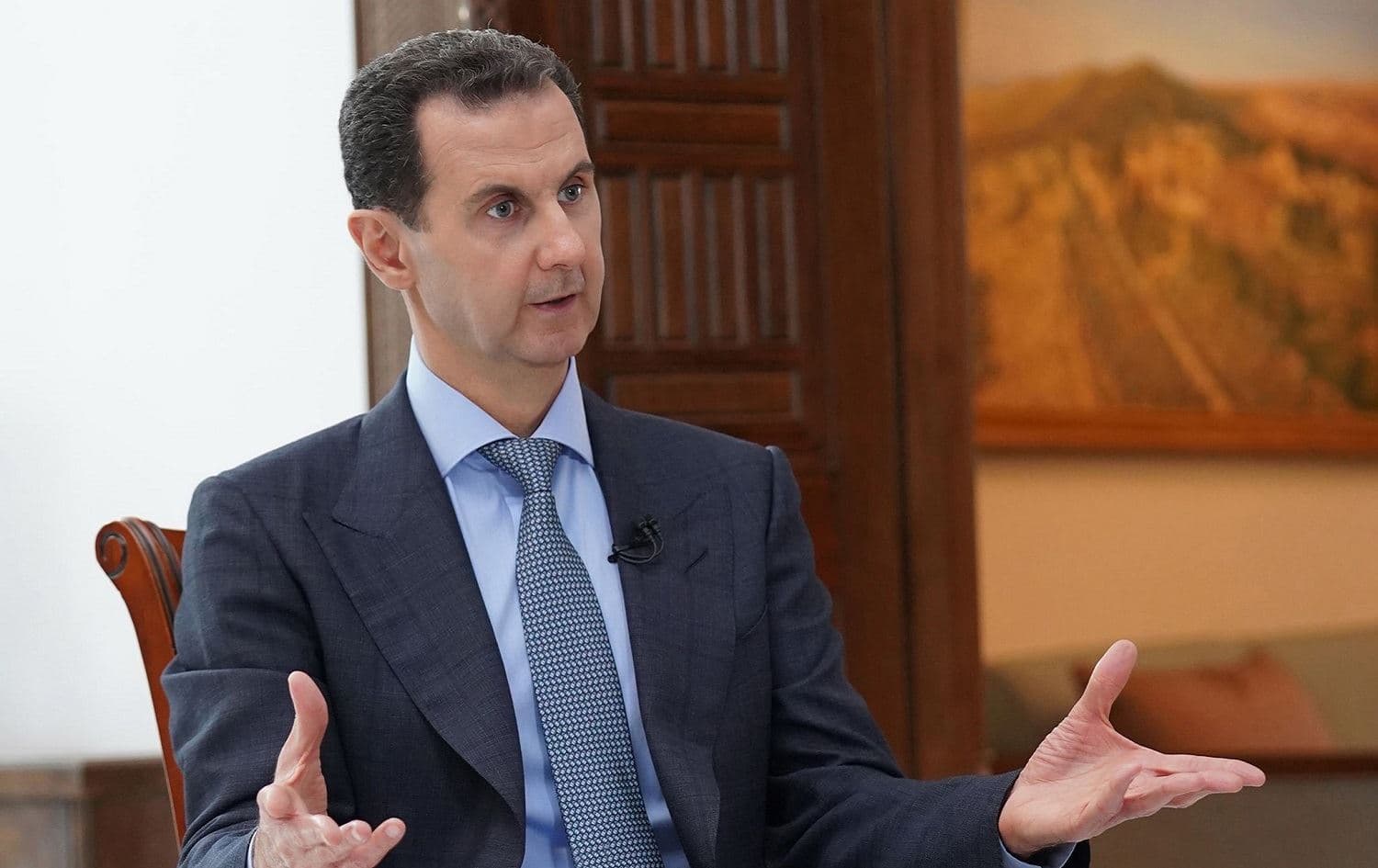 Syrian President Bashar al-Assad speaks during an interview with Rossiya TV in Damascus, March 5, 2020. Photo: SANA