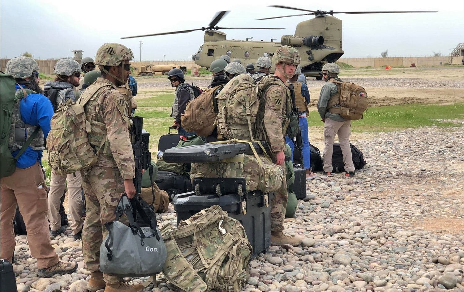 US troops begin withdrawing equipment from Qayyarah Airfield West (Q-West), 60km south of Mosul, Iraq, March 26, 2020. Photo: Fazel Hawramy / Rudaw 