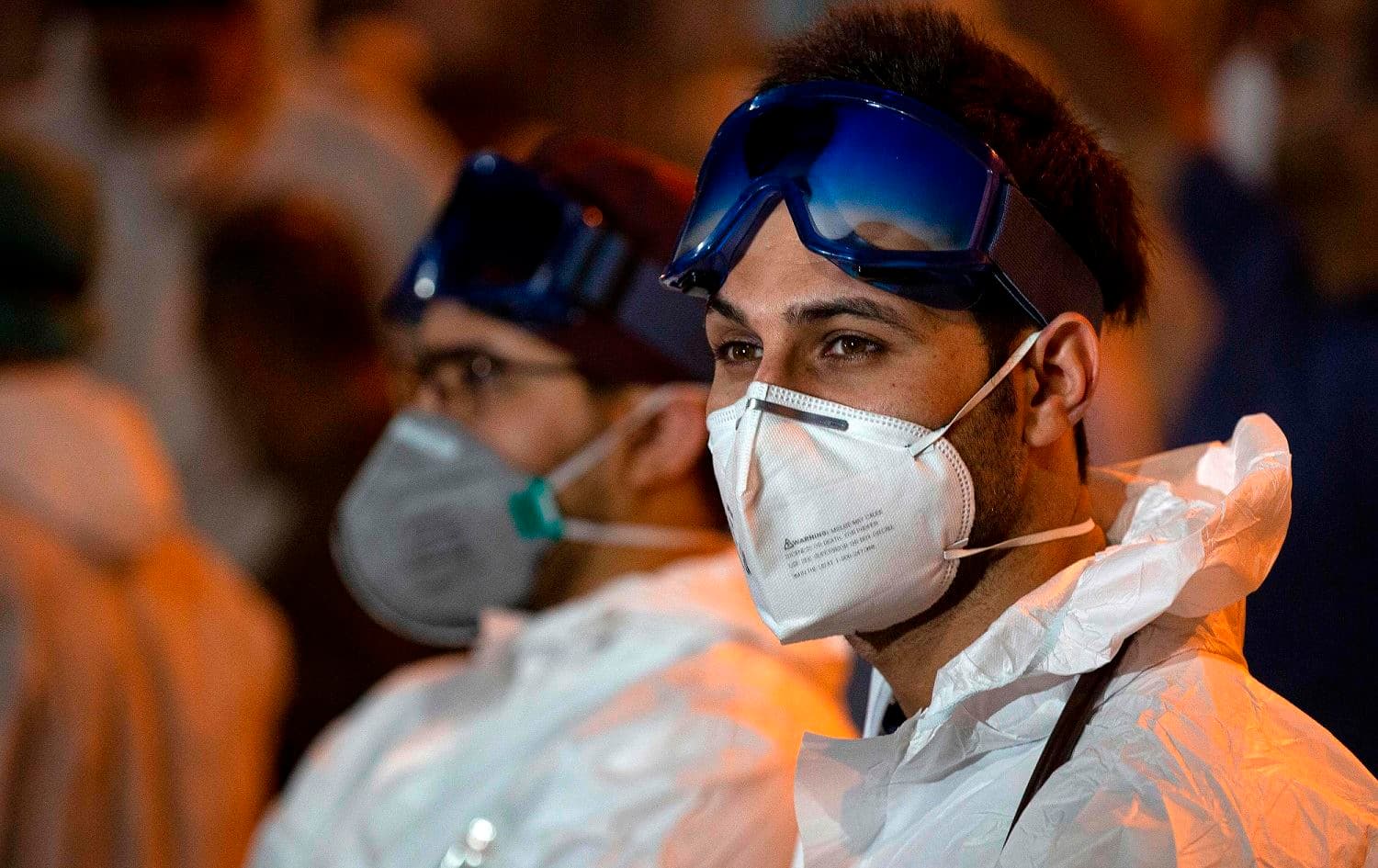 Iraqi health personnel in Basra, southern Iraq, April 07, 2020. Photo: Hussein Faleh / AFP