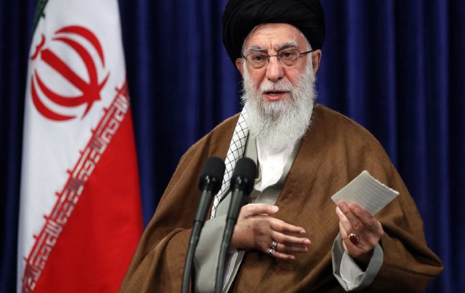 A handout picture shows Ayatollah Ali Khamenei on May 10, 2020 shows Khamenei speaking via a video conference with members of the Iranian government. Photo: HO/KHAMEINI.IR/AFP 