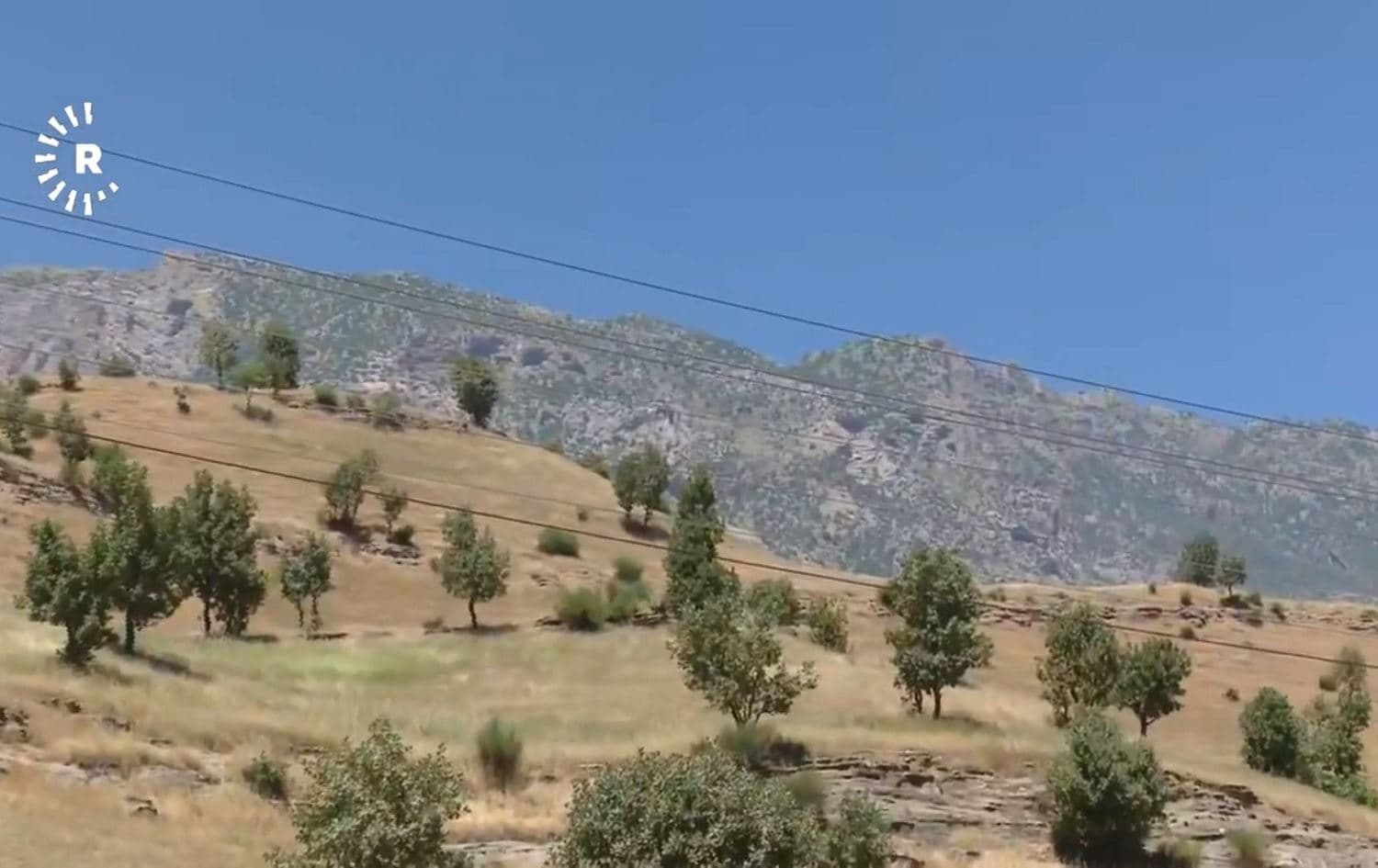 Deralok's Linkiyan mountains, where Saturday's airstrike took place. Photo: Rudaw TV 